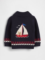 Gap Navy Nautical Shawl Cardigan (0-24mths) - Image 2 of 2
