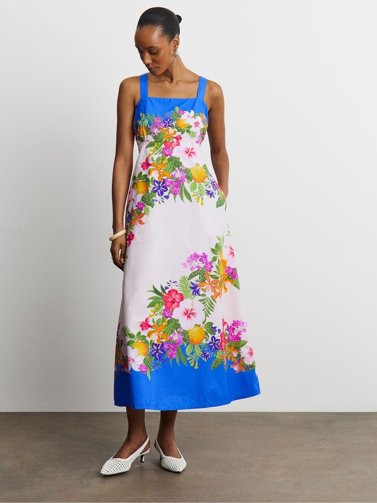 Joanna Hope White Printed Cotton Prom Dress - Image 1 of 4