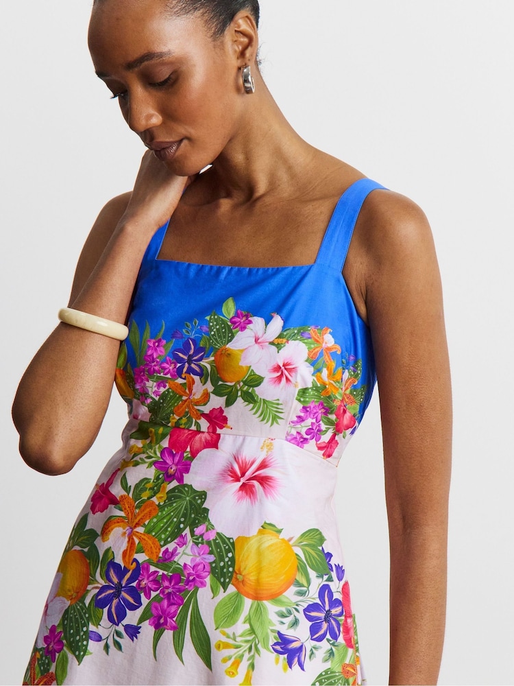 Joanna Hope White Printed Cotton Prom Dress - Image 4 of 4