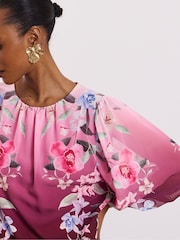Joanna Hope Pink Bubble Hem Chiffon Blouse - Image 3 of 4