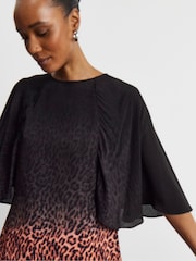 Joanna Hope Animal Ombre Leopard Print Pleated Blouse - Image 4 of 4