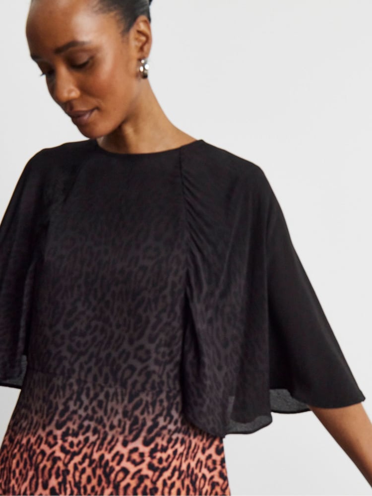 Joanna Hope Animal Ombre Leopard Print Pleated Blouse - Image 4 of 4