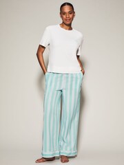 KBX Coffee Stripe Trousers and T-Shirt Set - 6şəkildən 1 şəkil