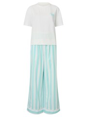 KBX Coffee Stripe Trousers and T-Shirt Set - 6şəkildən 6 şəkil