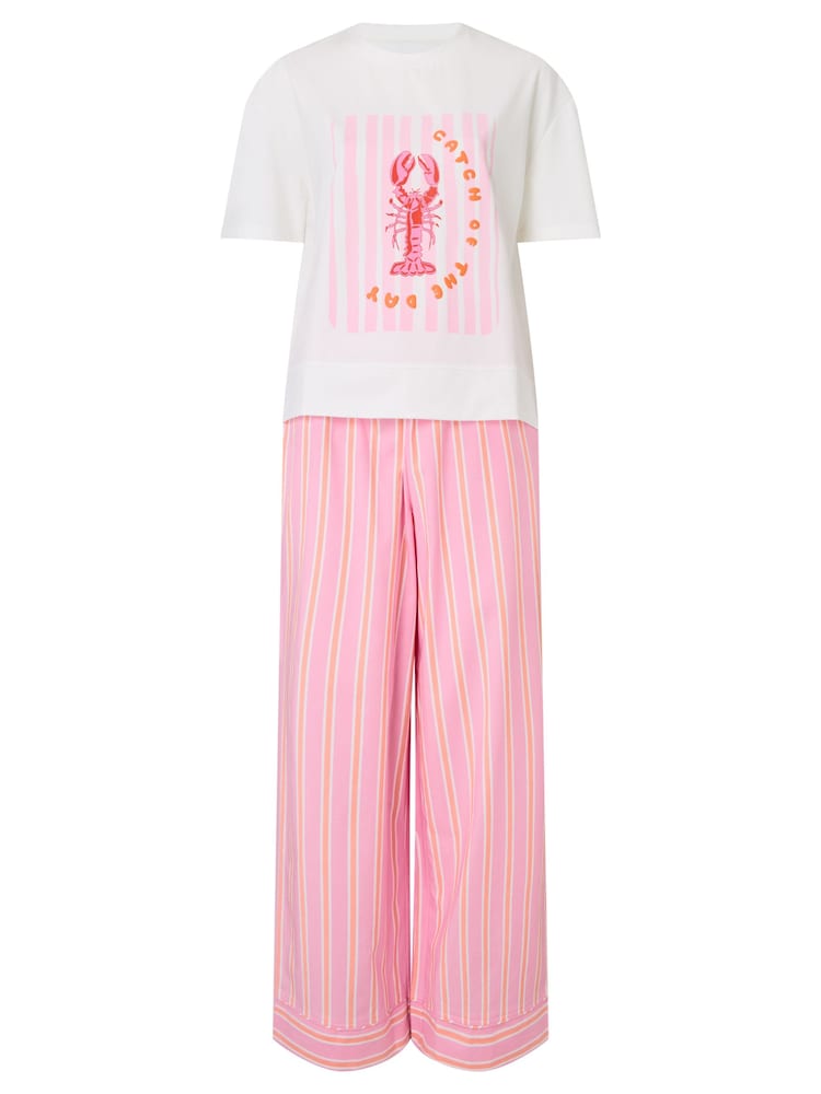KBX Lobster Stripe Trousers and T-Shirt Set - 7şəkildən 7 şəkil