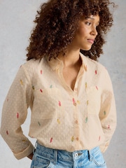 White Stuff Cream Sophie Cotton Shirt - Image 4 of 6