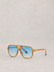 White Stuff Brown Aviator Sunglasses - Image 2 of 4