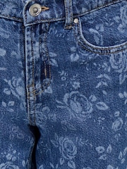 ONLY KIDS High Waist Wide Leg Rose Print Jeans - 圖片 3/3