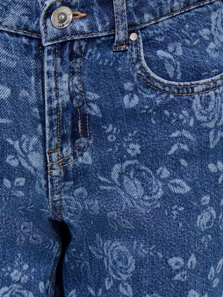 ONLY KIDS High Waist Wide Leg Rose Print Jeans - 圖片 3/3 ONLY KIDS High Waist Wide Leg Rose Print Jeans - 圖片 3/3