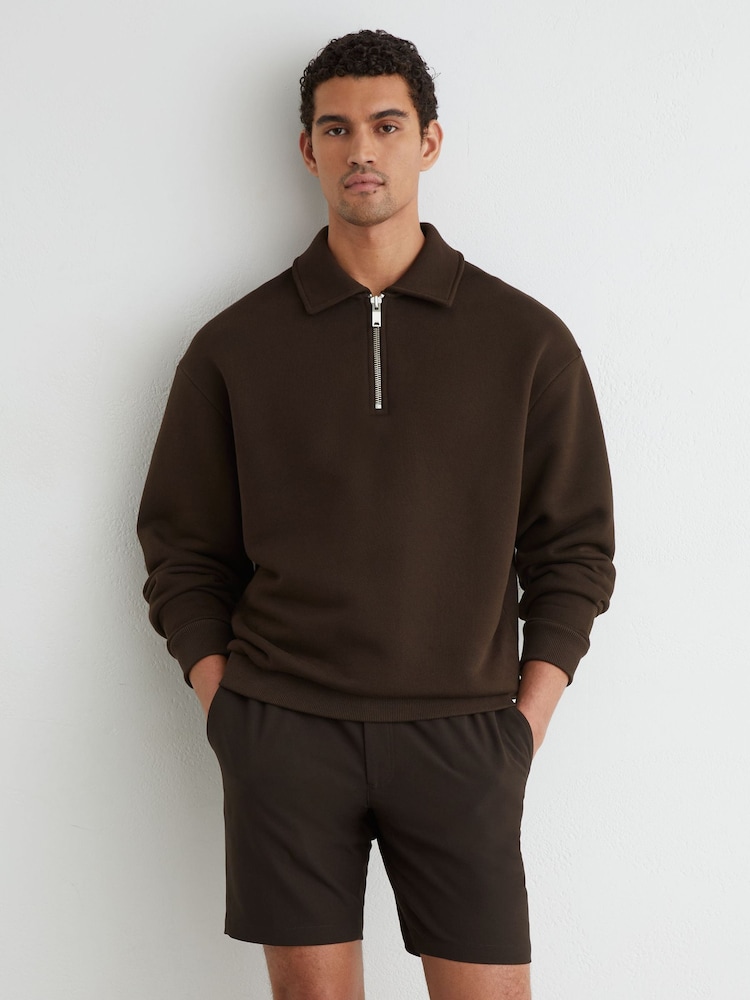 Reiss Brown Deck Drawstring Chino Shorts - Image 1 of 6 Reiss Brown Deck Drawstring Chino Shorts - Image 1 of 6