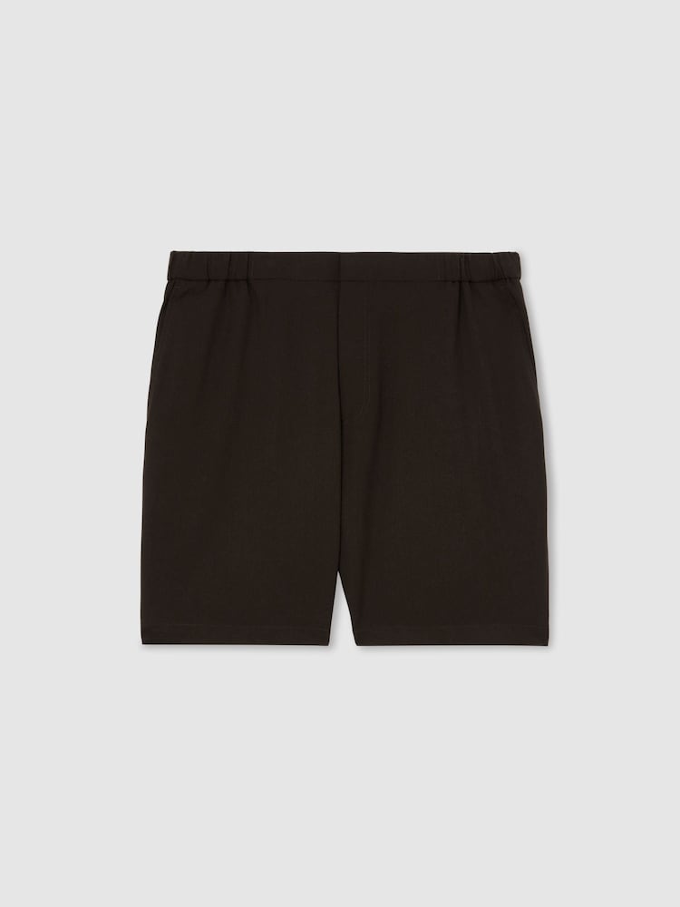 Reiss Brown Deck Drawstring Chino Shorts - Image 2 of 6 Reiss Brown Deck Drawstring Chino Shorts - Image 2 of 6
