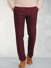 Brook Taverner Red Regular Fit Cotton Moleskin Trousers - Image 1 of 3