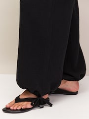 Negro - Ro&Zo Cheesecloth Drawstring Cuff Trousers - Imagen 7 de 8