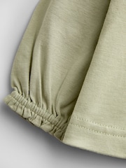 JoJo Maman Bébé Sage Green Broderie Collar Top - Image 4 of 4