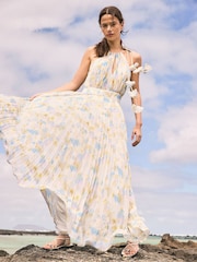 Ro&Zo Allegra Watercolour Floral Pleated Maxi Dress - Larawan 2 ng 3