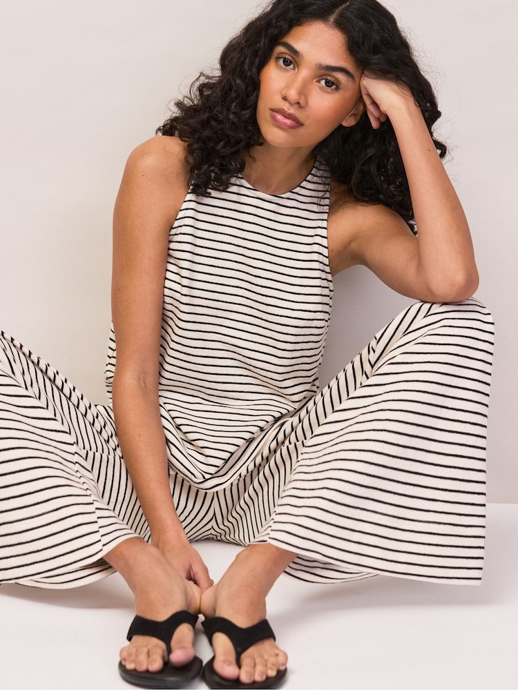 Ro&Zo Black Stripe Jersey Halter Top - Image 1 of 4