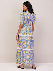 Ro&Zo Blue Petite Floral Print Trim Insert Dress - Image 8 of 8