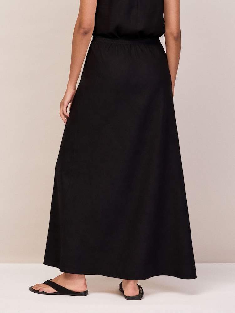 Ro&Zo Black Linen Blend Bias Skirt - Image 4 of 4