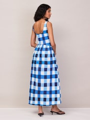 Ro&Zo Blue Gingham Raya Square Neck Dress - Image 3 of 6