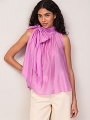 Ro&Zo Pink Bow Detail Sleeveless Blouse - Image 3 of 6