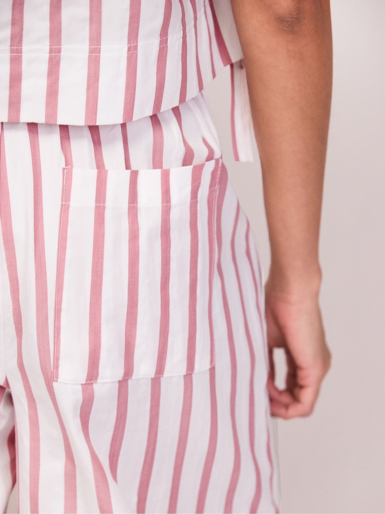 Ro&Zo Pink Pink Stripe Cotton Blend Trousers - Image 7 of 7