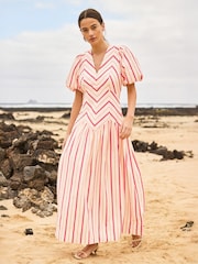 Ro&Zo Pink Willow Cut About Stripe Dress - Image 1 of 6
