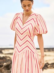Ro&Zo Pink Willow Cut About Stripe Dress - Image 3 of 6
