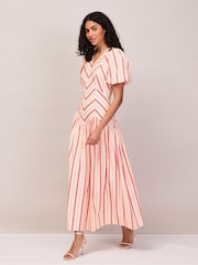 Ro&Zo Pink Willow Cut About Stripe Dress - Image 5 of 6
