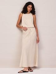 Ro&Zo Natural Natural Linen Blend Halter Top - Image 2 of 4