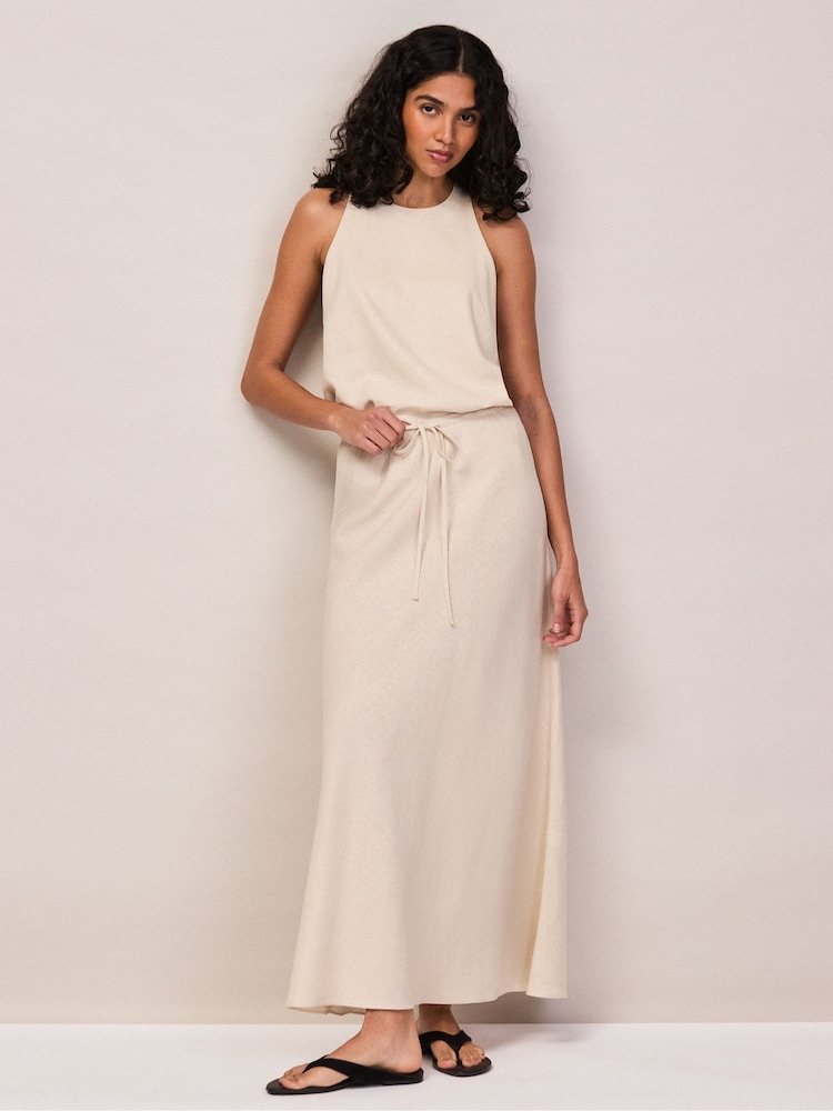 Ro&Zo Natural Natural Linen Blend Halter Top - Image 2 of 4