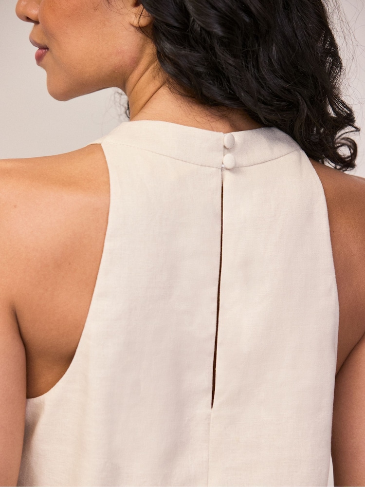 Ro&Zo Natural Natural Linen Blend Halter Top - Image 4 of 4