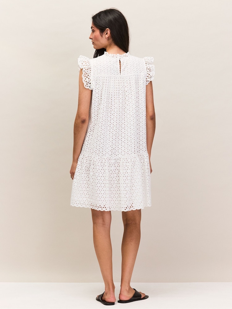 Ro&Zo White Broderie Mini Dress - Image 6 of 6