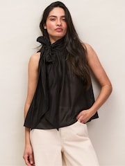 Ro&Zo Black Bow Detail Sleeveless Blouse - Image 1 of 5