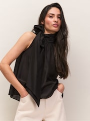 Ro&Zo Black Bow Detail Sleeveless Blouse - Image 4 of 5