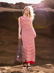 Ro&Zo Red Stripe Knit Midi Dress - Image 1 of 6