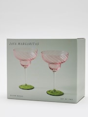 Oliver Bonas Set of 2 Pink Java Margarita Glass - Image 5 of 5