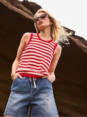 Ro&Zo Red Stripe Knit Shell Top - Image 2 of 5