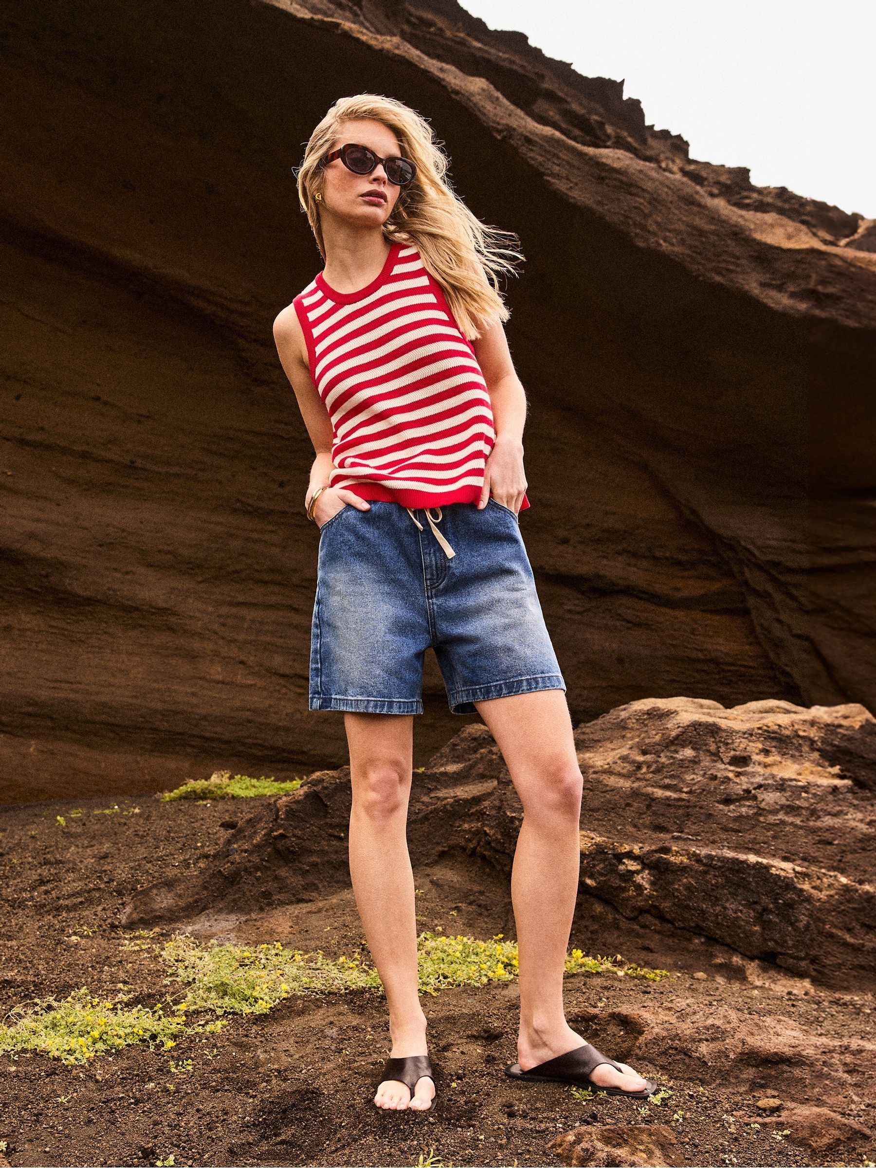 Buy Ro&Zo Red Stripe Knit Shell Top from Next USA