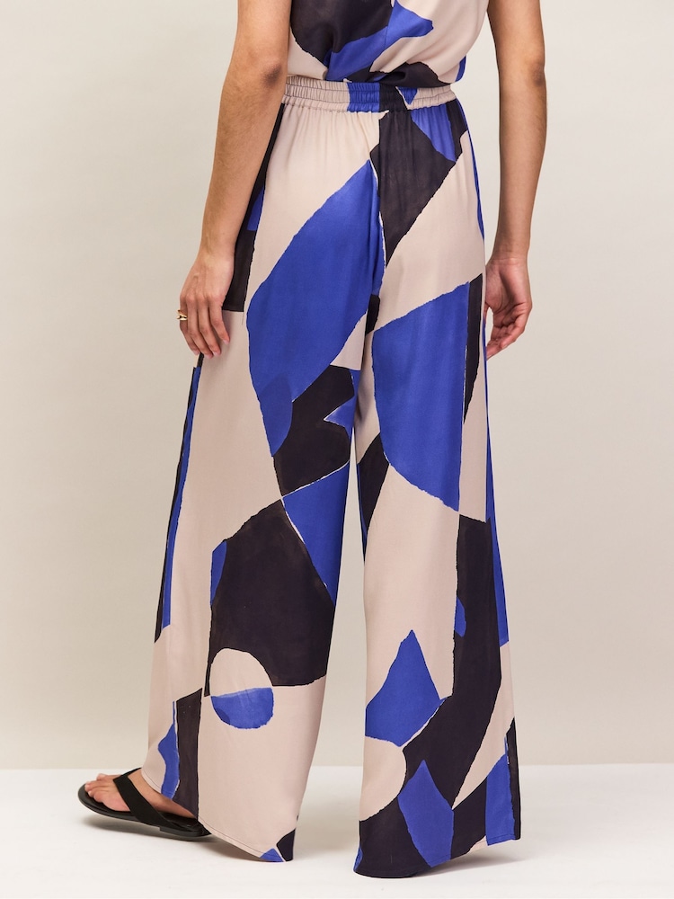 Ro&Zo Blue Abstract Print Trousers - Image 4 of 4