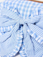 Oliver Bonas Blue Gingham Bow Wash Bag - Image 2 of 5