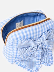 Oliver Bonas Blue Gingham Bow Wash Bag - Image 3 of 5