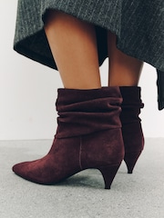 Burgundy Red Standard fit Forever Comfort® Slouch Leather Sock Boots - Image 5 of 5