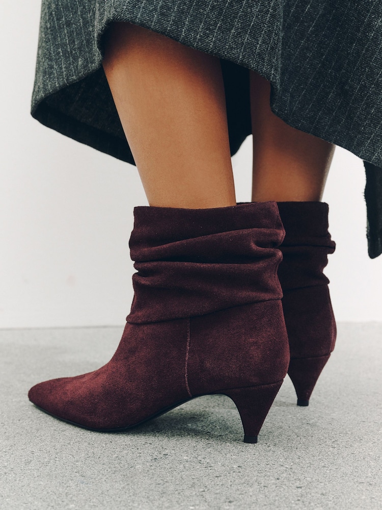 Burgundy Red Standard fit Forever Comfort® Slouch Leather Sock Boots - Image 5 of 5 Burgundy Red Standard fit Forever Comfort® Slouch Leather Sock Boots - Image 5 of 5