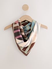 Brown Geometric Lightweight Square Scarf - Image 1 of 4