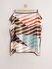 Brown Geometric Lightweight Square Scarf - Image 2 of 4