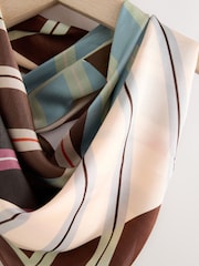 Brown Geometric Lightweight Square Scarf - Image 3 of 4