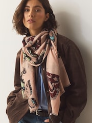 Pink Butterfly Print Lightweight Scarf - Image 1 of 7