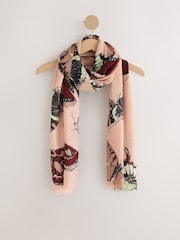 Pink Butterfly Print Lightweight Scarf - Image 5 of 7