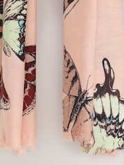 Pink Butterfly Print Lightweight Scarf - Image 7 of 7