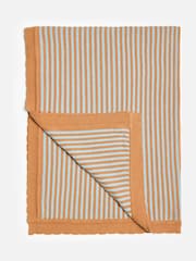 Oliver Bonas Blue Terracotta Stripe Knitted Throw - Image 3 of 5